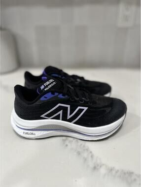 New Balance FuelCell Walker Elite Black & Purple Electric Indigo Wide Size W 5